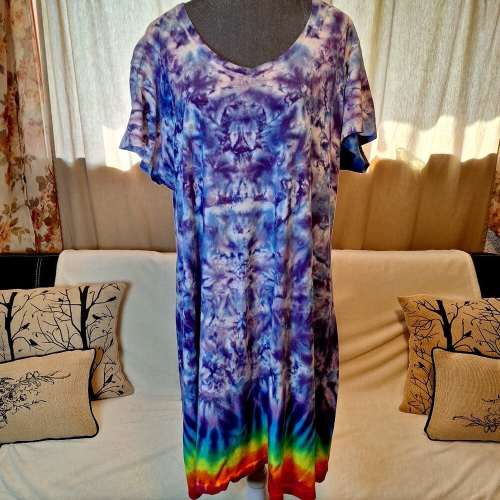 Tie Dye Cotton Tee-Shirt Dress